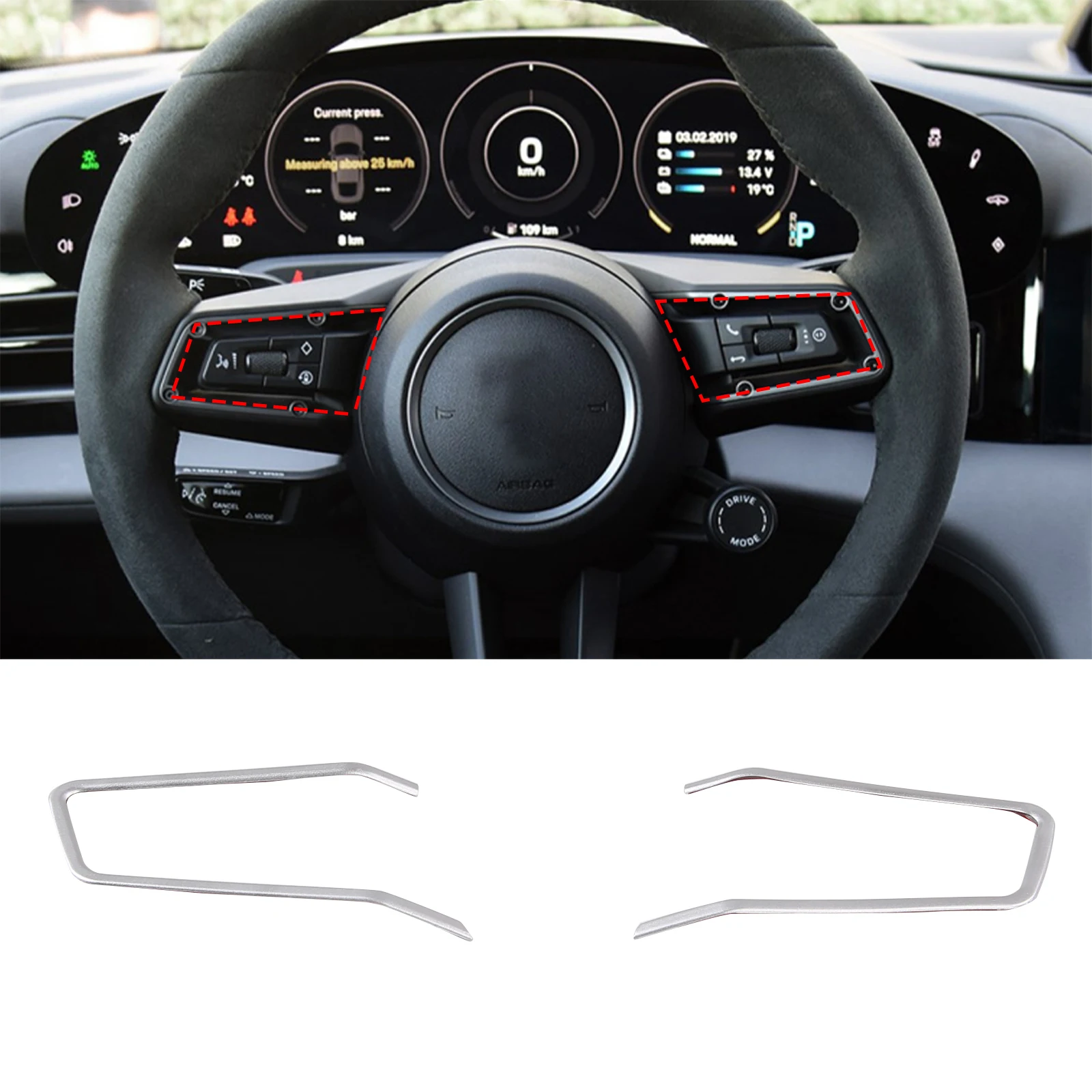 For Porsche Taycan 2019-2022 Aluminum Alloy Silver/Red Car Steering Wheel Button Frame Trim Sticker Car Accessories
For Porsche Taycan 2019-2022 Aluminum Alloy Silver/Red Car Steering Wheel Button Frame Trim Sticker Car Accessories