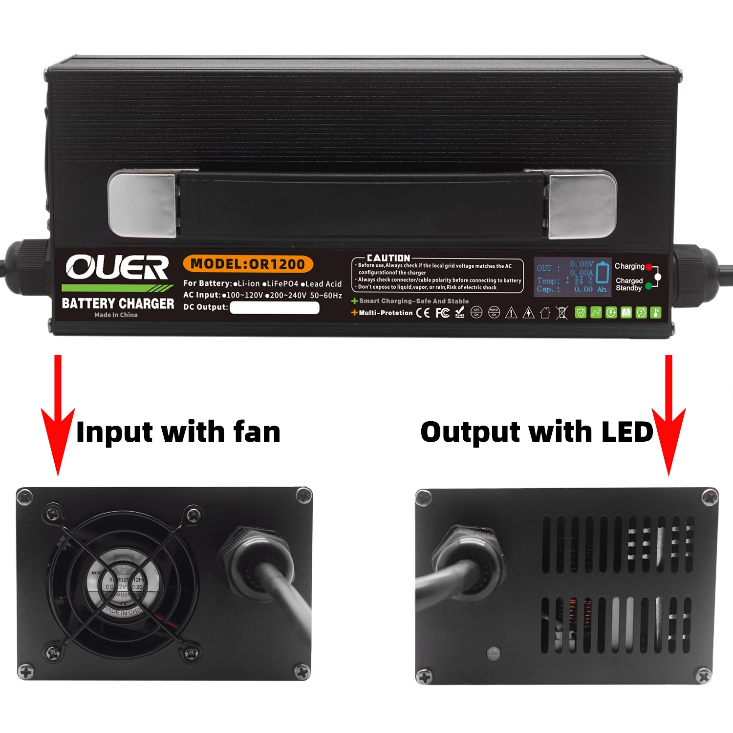 43.8V 25A Intelligent LiFePO4 Battery Charger with Digital Display ,Usd For 12S 38.4V 36V Fast Charging With Fan Aluminum Shell
43.8V 25A Intelligent LiFePO4 Battery Charger with Digital Display ,Usd For 12S 38.4V 36V Fast Charging With Fan Aluminum Shell