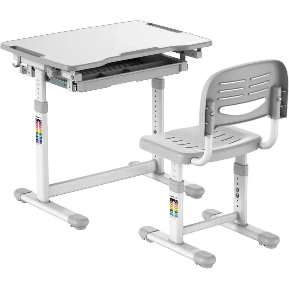 Height-Adjustable Desk and Chair Set for Kids, Ergonomic Design, Suitable for Ages 3-10, Grey
Height-Adjustable Desk and Chair Set for Kids, Ergonomic Design, Suitable for Ages 3-10, Grey