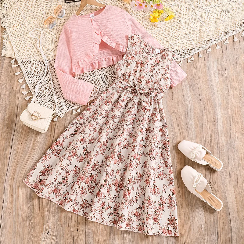 Summer Girls Clothing Sets Korean Fashon Sleeve Top + Floral Print Dress Little Princess Suit 7 8 9 10 11 12 YearsKids Clothes
Summer Girls Clothing Sets Korean Fashon Sleeve Top + Floral Print Dress Little Princess Suit 7 8 9 10 11 12 YearsKids Clothes