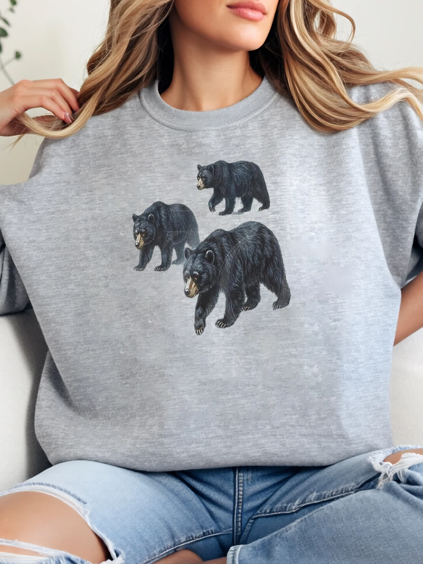 Толстовка с круглым вырезом и принтом медведя, женская повседневная одежда на Хэллоуин, большие размеры
Толстовка с круглым вырезом и принтом медведя, женская повседневная одежда на Хэллоуин, большие размеры