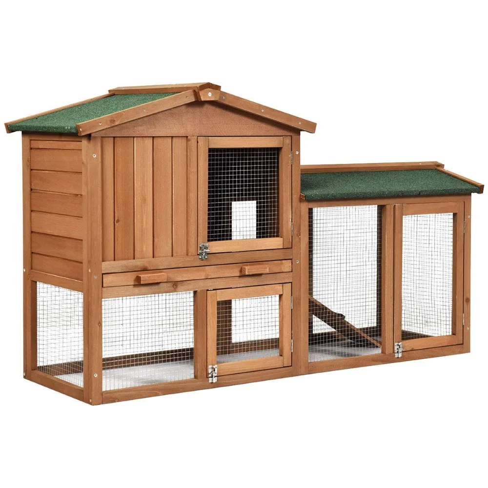Rabbit Hutch Indoor and Outdoor, 58-Inch Bunny Cage with Removable Tray & Ramp, Wood Chicken Coop with Waterproof Roof
Rabbit Hutch Indoor and Outdoor, 58-Inch Bunny Cage with Removable Tray & Ramp, Wood Chicken Coop with Waterproof Roof
