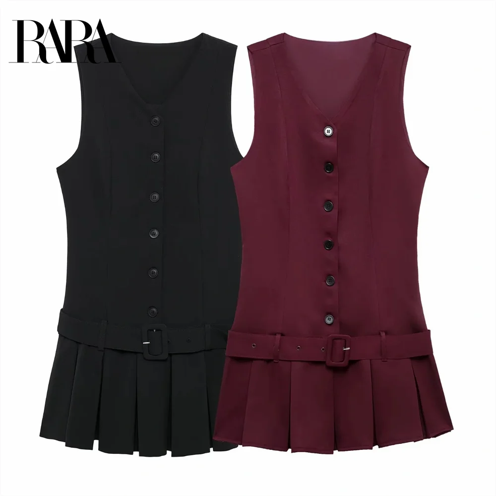 Taop&Za women's 2024 winter vest skirt French wide pleated camisole V-neck sleeveless short dress
Taop&Za women's 2024 winter vest skirt French wide pleated camisole V-neck sleeveless short dress