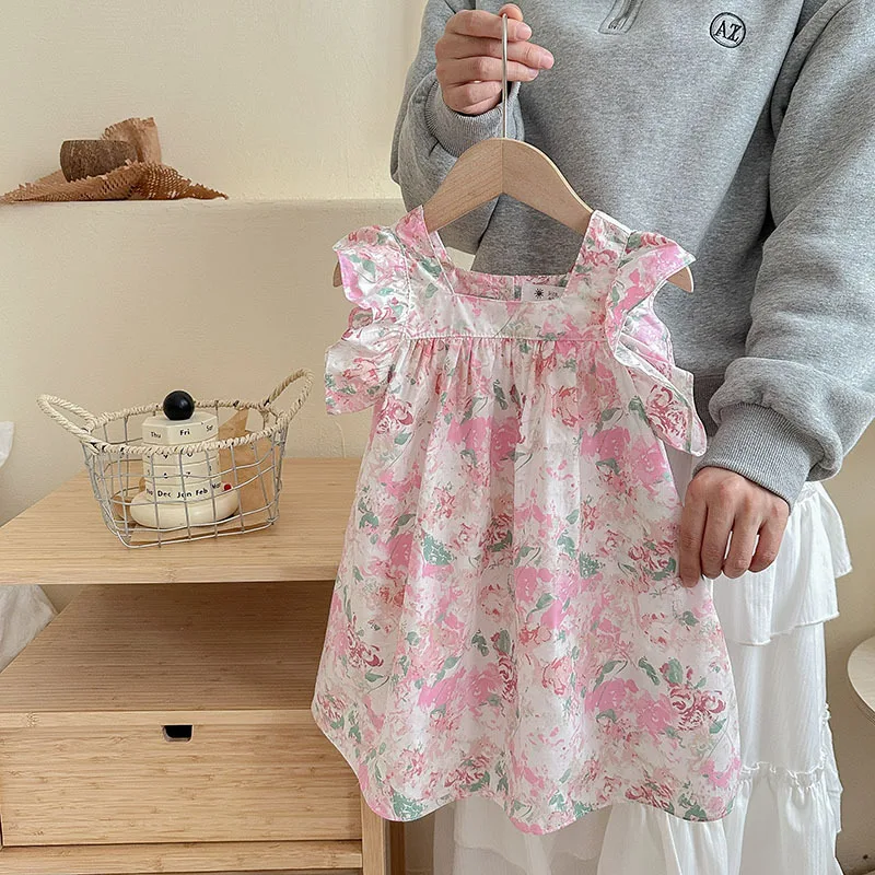Girls' Skirts Pure Cotton Flying Sleeves Children's Korean Style Beach Skirts Holiday Vest Skirts for Outer Wear Casual Dresses
Girls' Skirts Pure Cotton Flying Sleeves Children's Korean Style Beach Skirts Holiday Vest Skirts for Outer Wear Casual Dresses