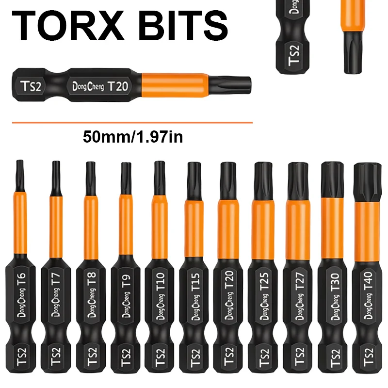 50mm Torx security screwdrivers set,TS2 Steel Magnetic Torx bits 1/4 Hex Shank for Automotive & Electronic Repair T6-T40
50mm Torx security screwdrivers set,TS2 Steel Magnetic Torx bits 1/4 Hex Shank for Automotive & Electronic Repair T6-T40