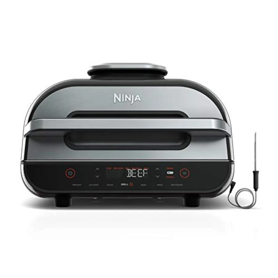Indoor Grill and Air Fryer Foodi Grill, Air Fry, Roast, Bake, Broil, Dehydrate and Crisp Smart Thermometer and Splatter Shield
Indoor Grill and Air Fryer Foodi Grill, Air Fry, Roast, Bake, Broil, Dehydrate and Crisp Smart Thermometer and Splatter Shield