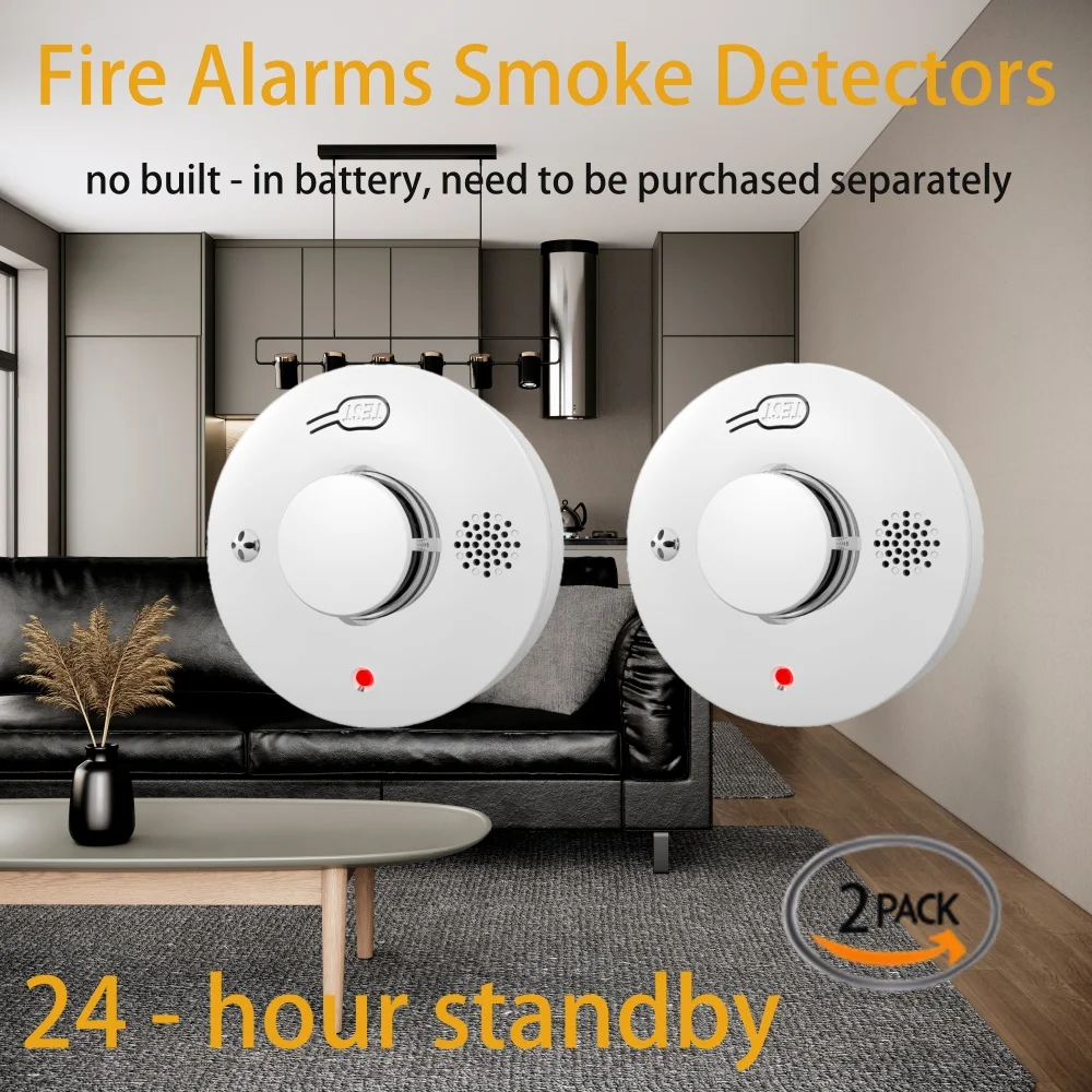Smoke detectors, battery-powered 85 dB alarms and LED strobe lights, 360° smoke detectors are suitable for indoor/outdoor areas
Smoke detectors, battery-powered 85 dB alarms and LED strobe lights, 360° smoke detectors are suitable for indoor/outdoor areas