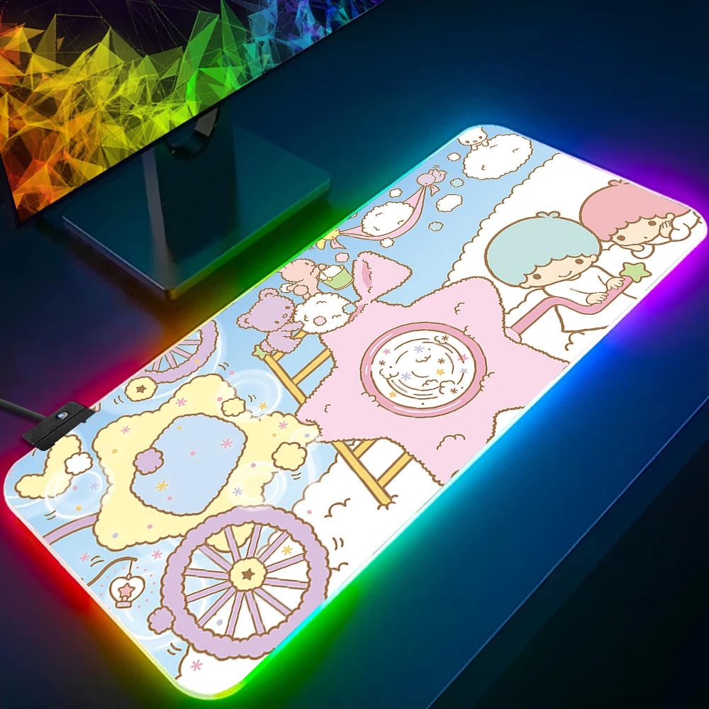 Sanrio LittleTwinStars RGB Pc Gamer Keyboard Mouse Pad Mousepad LED Glowing Mouse Mats Rubber Gaming Computer Mausepad
Sanrio LittleTwinStars RGB Pc Gamer Keyboard Mouse Pad Mousepad LED Glowing Mouse Mats Rubber Gaming Computer Mausepad