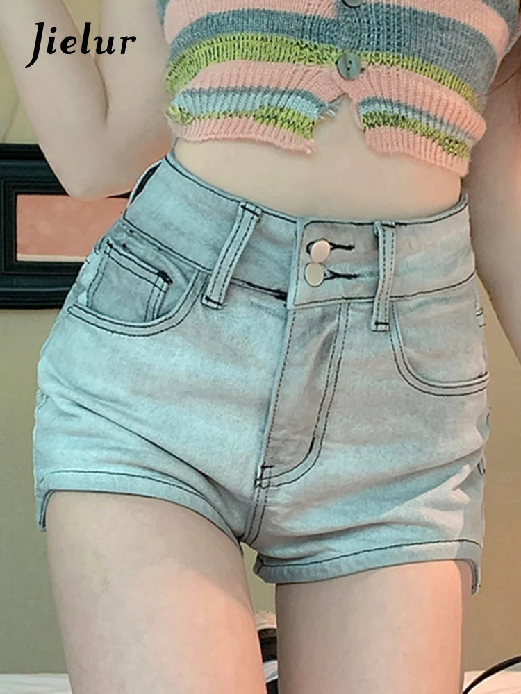 Jielur Grey High Waist Sexy Summer Jean Shorts Casual Office Lady Pockets Button Simple Denim Shorts Fashion Female Streetwear
Jielur Grey High Waist Sexy Summer Jean Shorts Casual Office Lady Pockets Button Simple Denim Shorts Fashion Female Streetwear