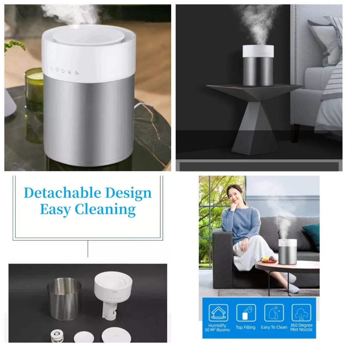 Smart Mini Humidifier, 304 Stainless Steel Tank Nano Cool Mist Metal Aroma Diffuser for Home Healthy Humidification
Smart Mini Humidifier, 304 Stainless Steel Tank Nano Cool Mist Metal Aroma Diffuser for Home Healthy Humidification