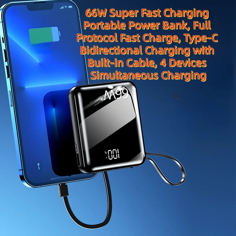 Full Protocol Fast Charging External Battery, 4 Devices Simultaneous Charging & Power Sharing
Full Protocol Fast Charging External Battery, 4 Devices Simultaneous Charging & Power Sharing