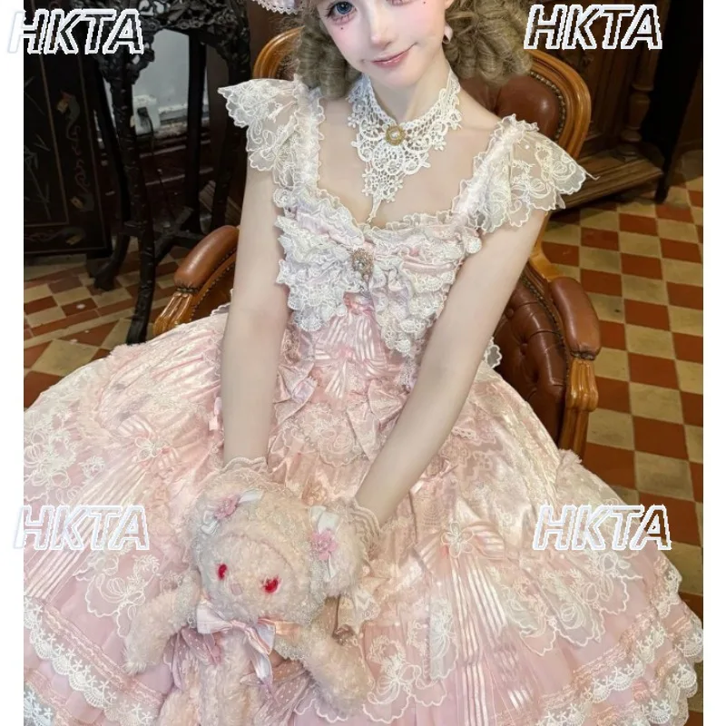 Original Design Lolita Dress Kawaii Princess Sweet Bow Lace Jsk Dress Women Summer New Party Birthday Tutu Dress Female
Original Design Lolita Dress Kawaii Princess Sweet Bow Lace Jsk Dress Women Summer New Party Birthday Tutu Dress Female