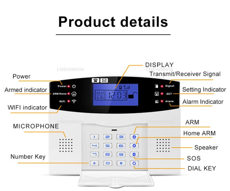 Wired & Wireless WiFi GSM Home Burglar Security Alarm System 433MHz Host Spanish French English Russian Italian Smart APP
Wired & Wireless WiFi GSM Home Burglar Security Alarm System 433MHz Host Spanish French English Russian Italian Smart APP