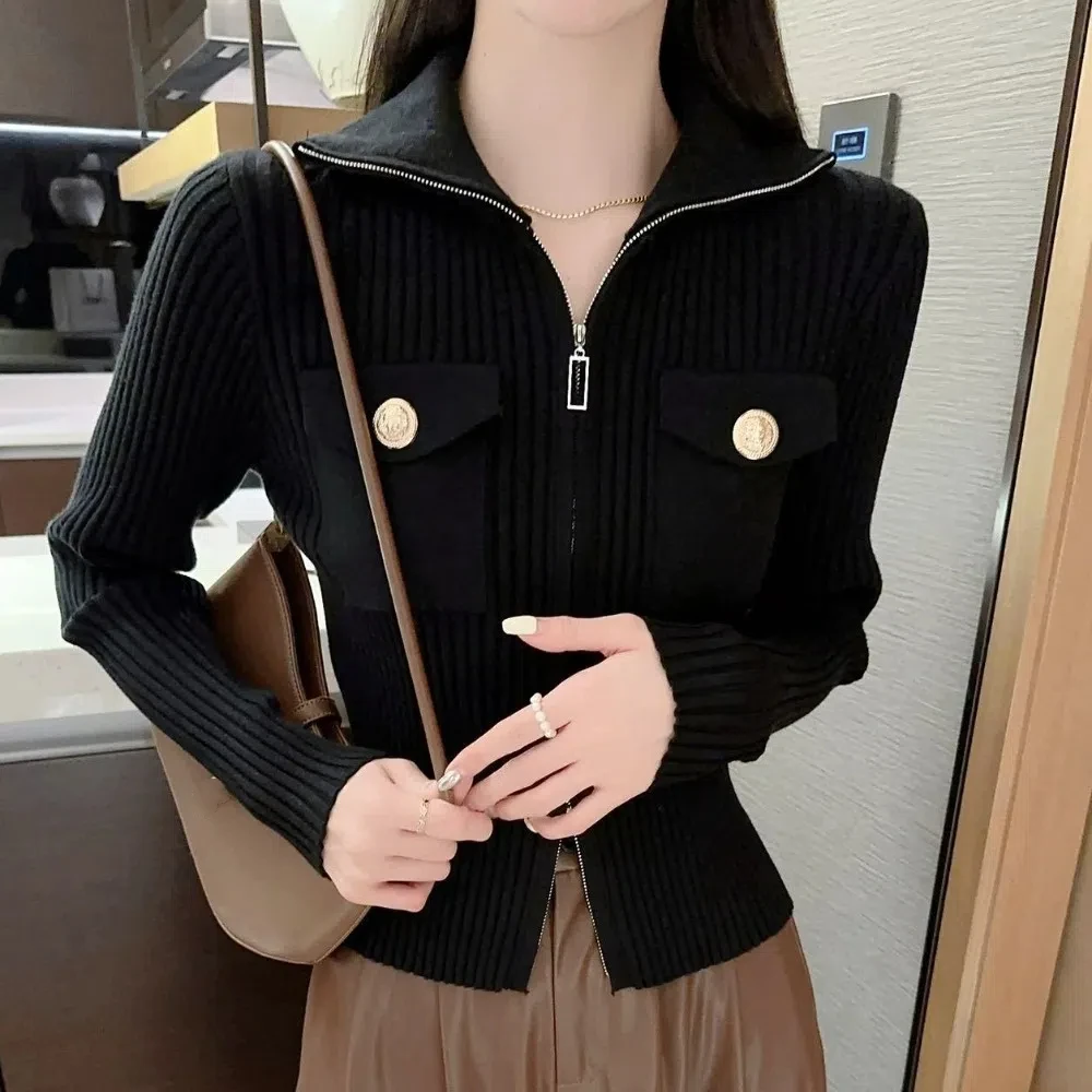Chic Y2K Long Sleeve Cardigans All-match Female Top Knitted Sweater Slim Jacket Knit Coats Women Spring Autumn
Chic Y2K Long Sleeve Cardigans All-match Female Top Knitted Sweater Slim Jacket Knit Coats Women Spring Autumn