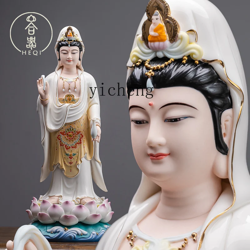 FY Ceramic Guanyin Bodhisattva Statue Guanyin Bodhisattva Standing Statue Home Worship Ornament
FY Ceramic Guanyin Bodhisattva Statue Guanyin Bodhisattva Standing Statue Home Worship Ornament