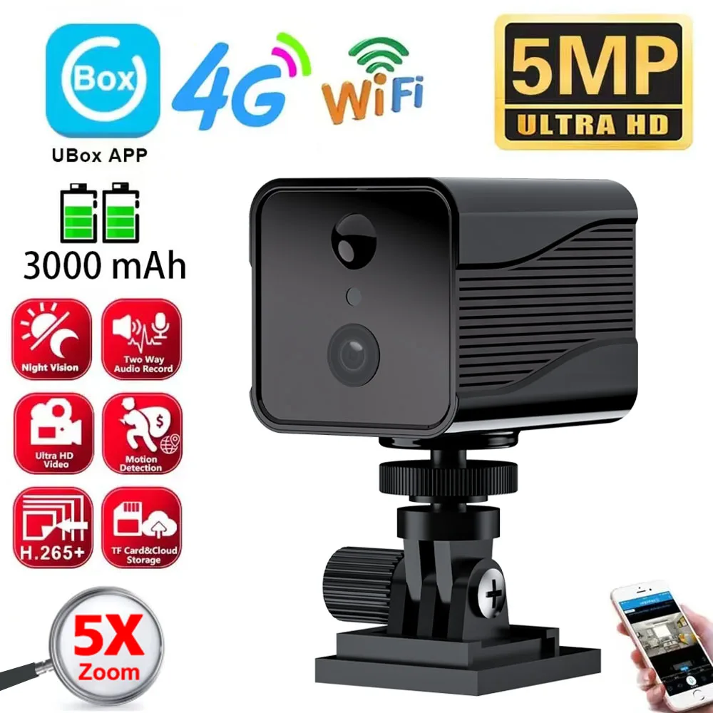 128G 4G Security Mini Camera SIM Card or Wifi HD Surveillance Camera 3000 mAh Battery Low Power Voice Intercom CCTV Camera Ubox
128G 4G Security Mini Camera SIM Card or Wifi HD Surveillance Camera 3000 mAh Battery Low Power Voice Intercom CCTV Camera Ubox