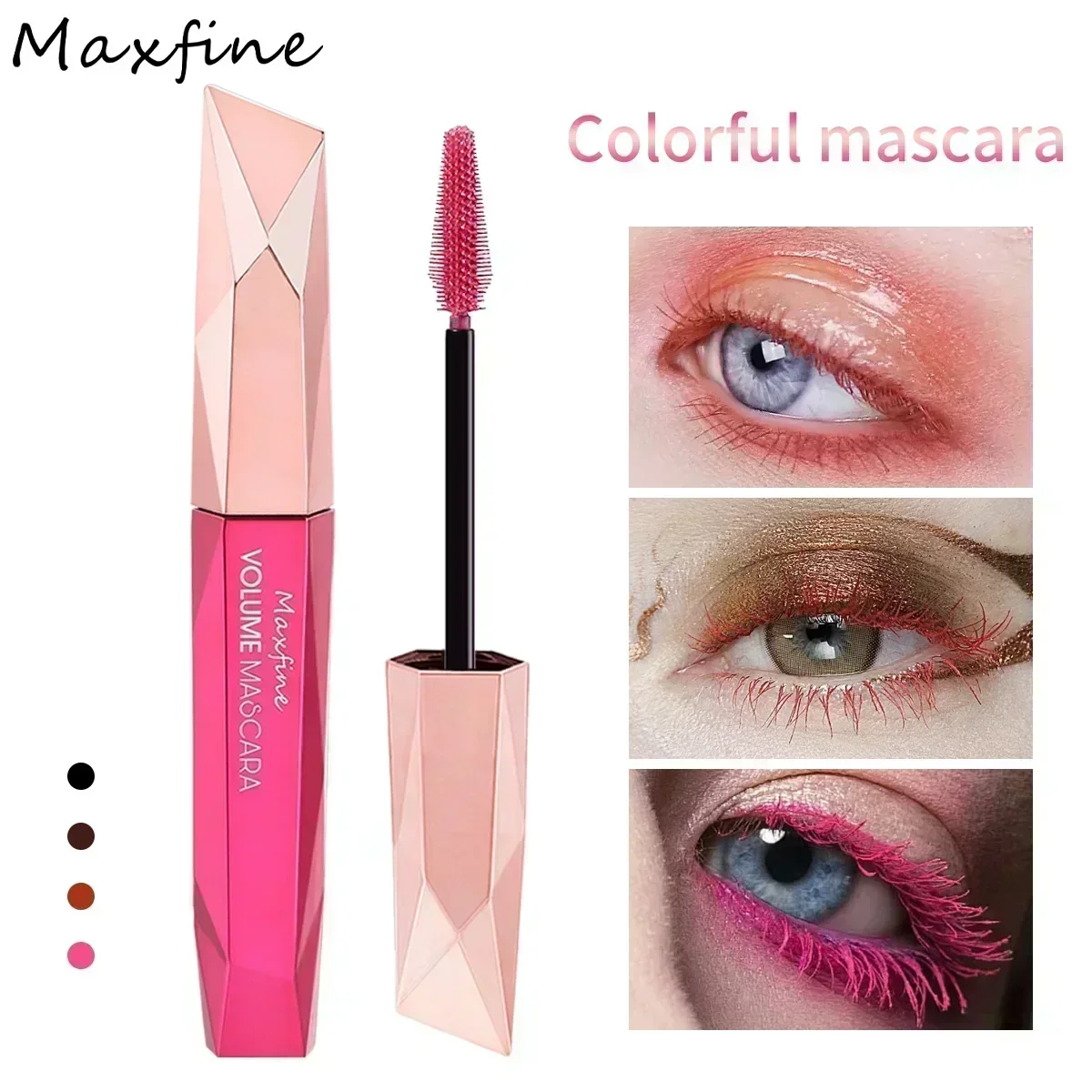 Maxfine 4 Color Mascara Waterproof Moisturize Lasting Volume Mascara Thick Curly Lengthen Eyelash New Fashion Party Cosmetics
Maxfine 4 Color Mascara Waterproof Moisturize Lasting Volume Mascara Thick Curly Lengthen Eyelash New Fashion Party Cosmetics