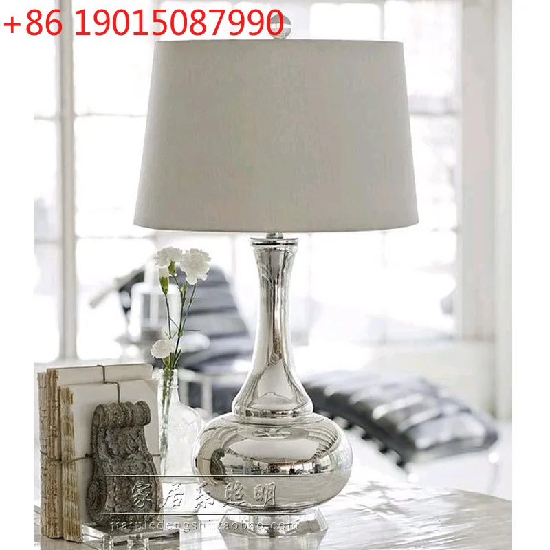 Modern Chinese glass table lamp neoclassical electroplated silver large living room bedroom home bedside lamp
Modern Chinese glass table lamp neoclassical electroplated silver large living room bedroom home bedside lamp