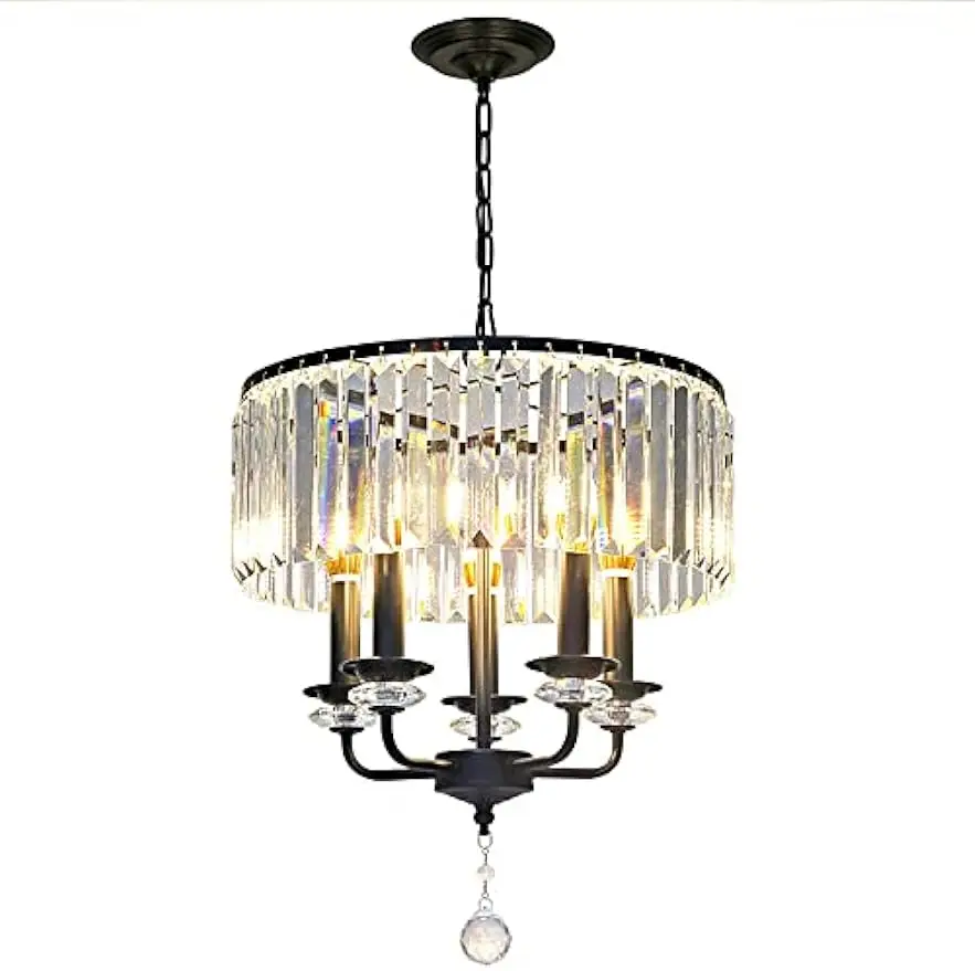 American Light Luxury Crystal Chandelier,Iron Black Finish Dining Room Bar Ceiling Fixture,Adjustable Living
American Light Luxury Crystal Chandelier,Iron Black Finish Dining Room Bar Ceiling Fixture,Adjustable Living