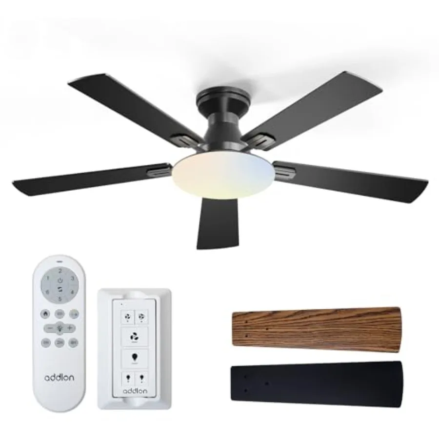 Bedroom ceiling fan with lights, 52 inch flush mount, black metal, reversible quiet DC motor, 3CCT dimmable lighting, remote an
Bedroom ceiling fan with lights, 52 inch flush mount, black metal, reversible quiet DC motor, 3CCT dimmable lighting, remote an