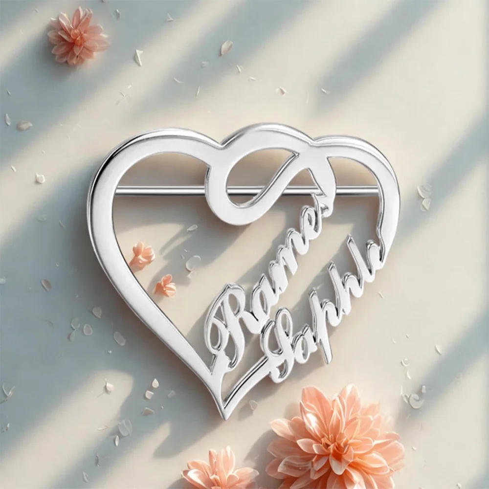 Personalized customization name chest letter pin heart logo brooch ladies' birthday and Christmas holiday gift
Personalized customization name chest letter pin heart logo brooch ladies' birthday and Christmas holiday gift