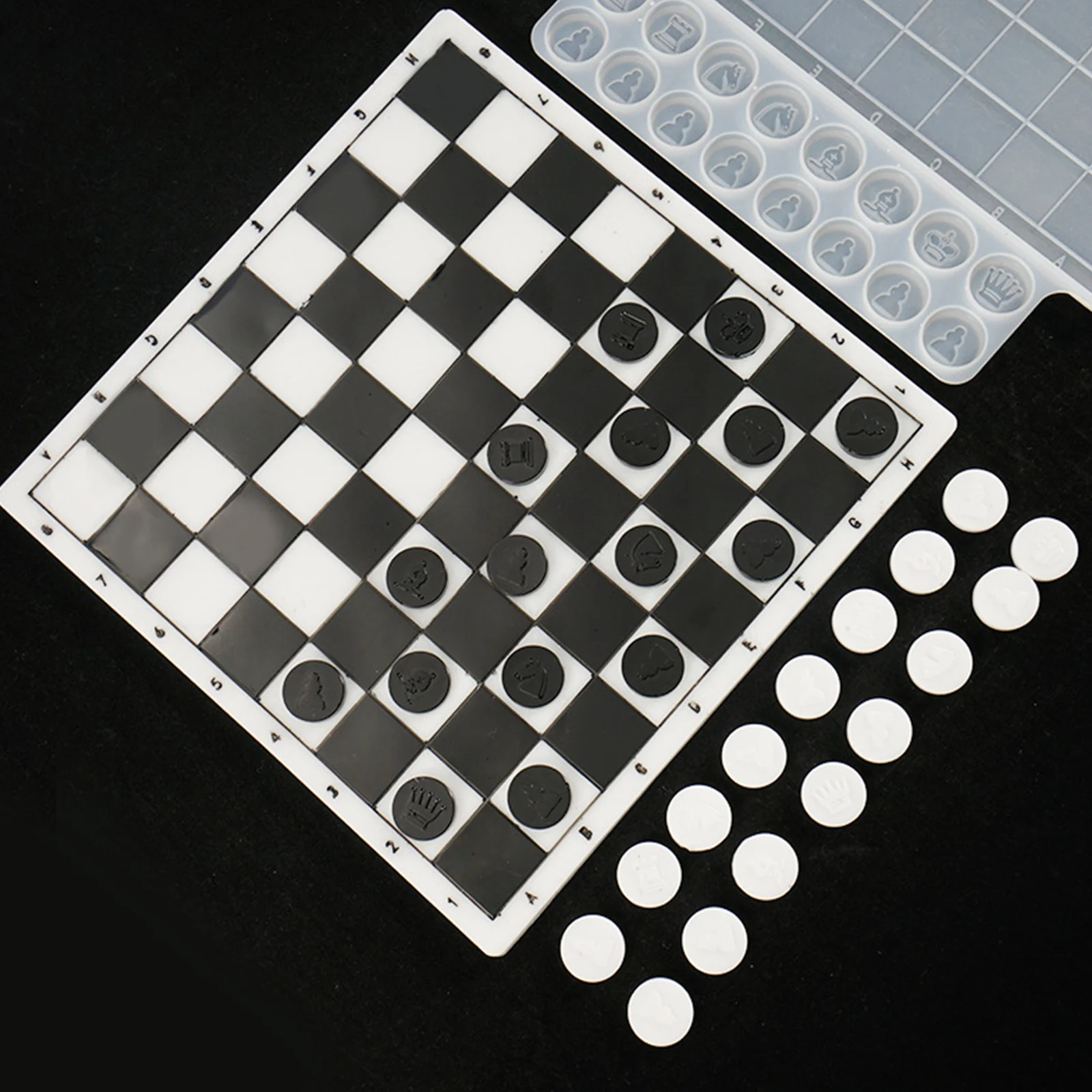 2Pcs Chess Board Piece Moulds Resin Casting Flexible Transparent Easy to Clean Safe Durable DIY Craft Chess Mold
2Pcs Chess Board Piece Moulds Resin Casting Flexible Transparent Easy to Clean Safe Durable DIY Craft Chess Mold