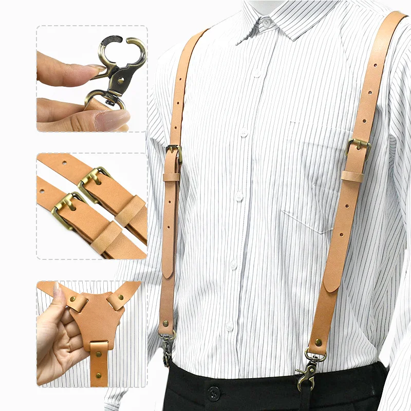 1Pc 2*100cm Vintage Genuine Leather Men's Suspenders Adult Men Braces Hook Strap Decorative Harness Man Costume for Pants
1Pc 2*100cm Vintage Genuine Leather Men's Suspenders Adult Men Braces Hook Strap Decorative Harness Man Costume for Pants