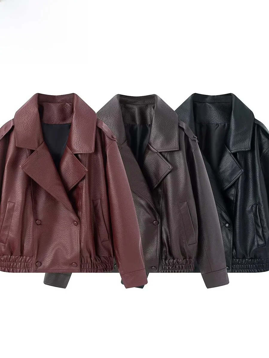 Zark Spring New Fashionable Loose Lychee Patterned Faux Leather Jacket Women's Outerwear Standard Fit Long Sleeve Polyester
Zark Spring New Fashionable Loose Lychee Patterned Faux Leather Jacket Women's Outerwear Standard Fit Long Sleeve Polyester