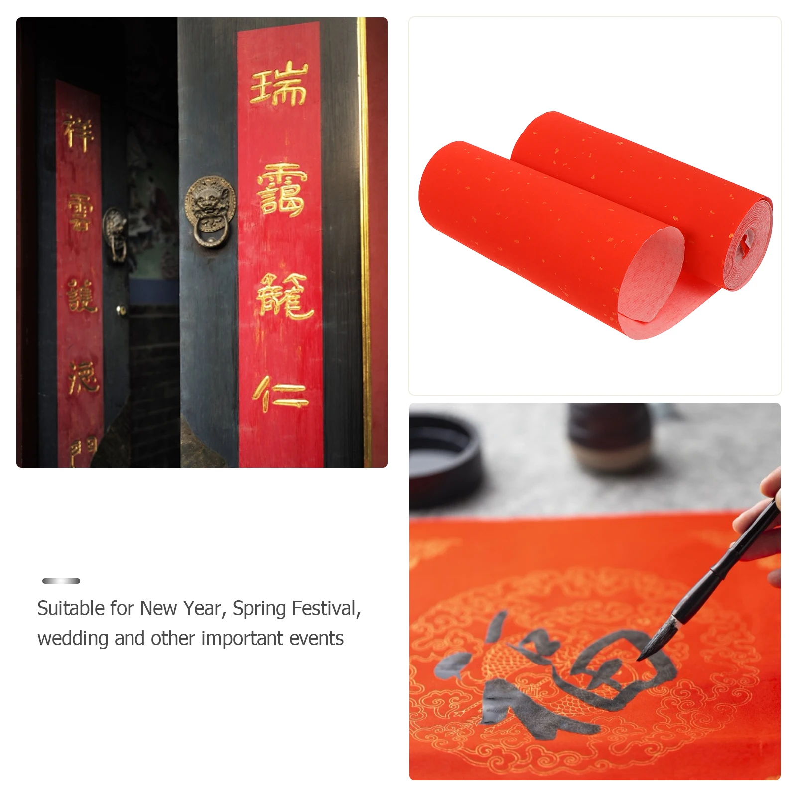 Spring Festival Scroll Paper Red Xuan Bamboo Pulp Good Workmanship Easy Cut Any Size Writing Couplets New Year Decor
Spring Festival Scroll Paper Red Xuan Bamboo Pulp Good Workmanship Easy Cut Any Size Writing Couplets New Year Decor