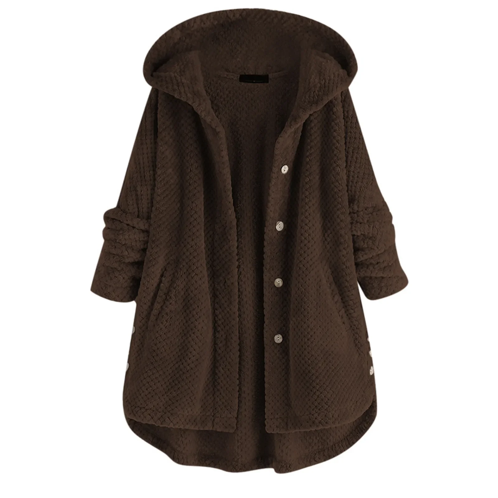 Warm Loose Jacket Women Fleece Irregular Long Sleeve Button Pocket Cardigan Coat Solid Jacket New Fashion Hooded Oversize 2024
Warm Loose Jacket Women Fleece Irregular Long Sleeve Button Pocket Cardigan Coat Solid Jacket New Fashion Hooded Oversize 2024