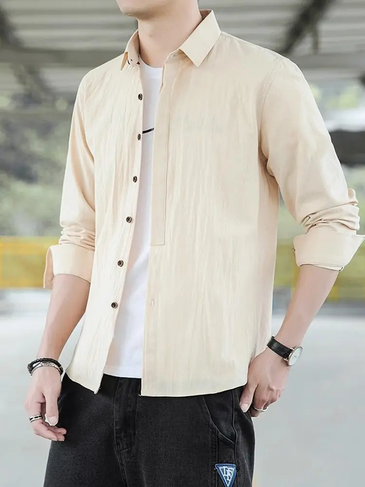 Men's Pure Cotton Long Sleeve Shirt Casual Breathable Spring Autumn Korean Style Versatile Loose Fit Button up Outerwear
Men's Pure Cotton Long Sleeve Shirt Casual Breathable Spring Autumn Korean Style Versatile Loose Fit Button up Outerwear