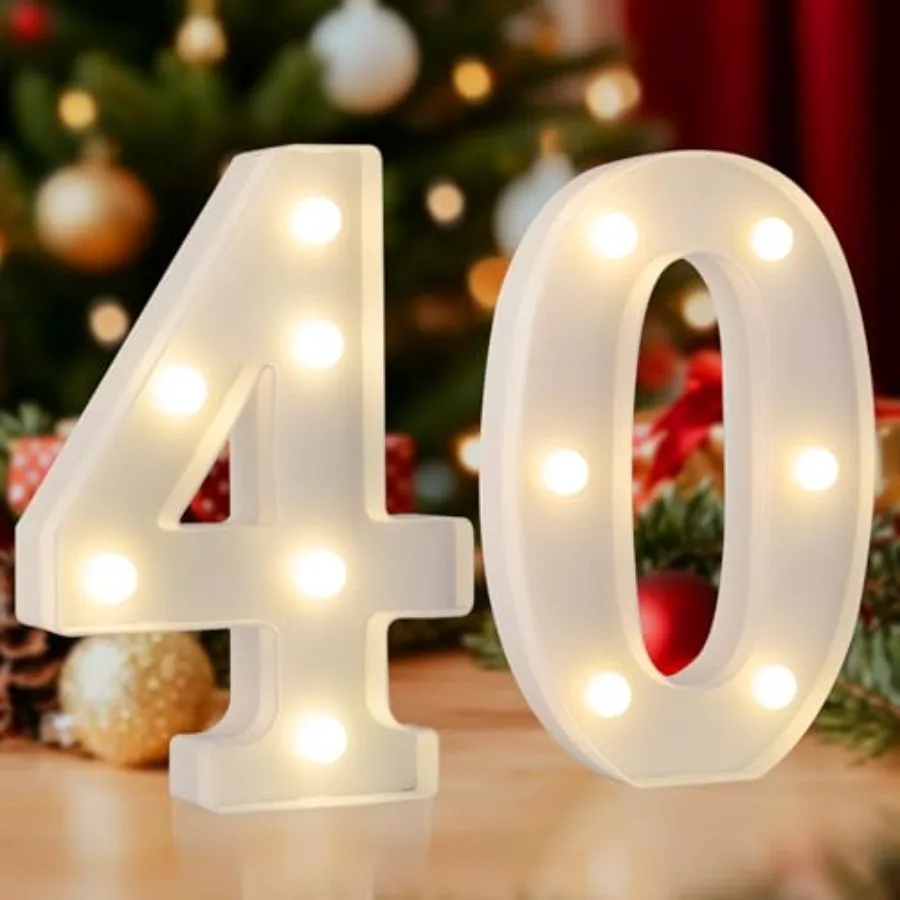 LED 40 Marquee Light Up Numbers, 40th Birthday Decorations for Women Men, Warm White Small 40 Marquee Letter Lights for 40th Bi
LED 40 Marquee Light Up Numbers, 40th Birthday Decorations for Women Men, Warm White Small 40 Marquee Letter Lights for 40th Bi