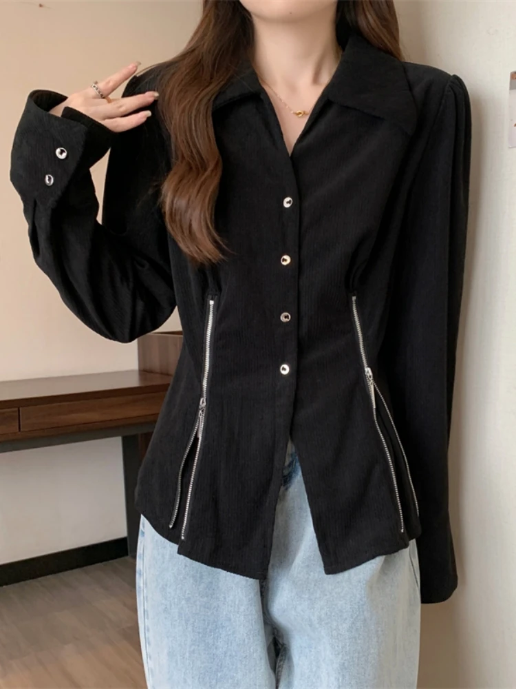 Slimming Long Sleeve Zipper Shirt Women's Autumn New Style plus Size Beautiful Elegant Korean Version Collar Loose Fit
Slimming Long Sleeve Zipper Shirt Women's Autumn New Style plus Size Beautiful Elegant Korean Version Collar Loose Fit
