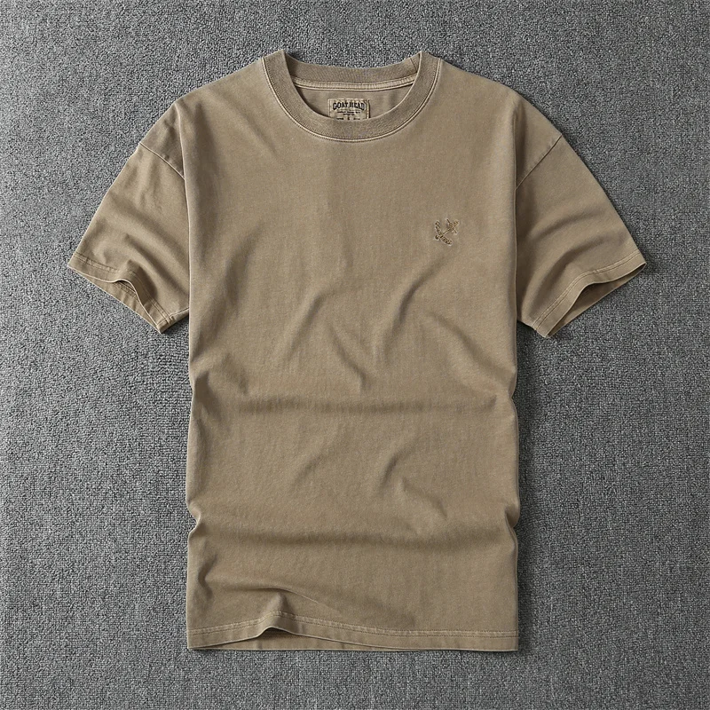 Heavy wash American vintage round neck solid color T-shirt short sleeve T-shirt men summer
Heavy wash American vintage round neck solid color T-shirt short sleeve T-shirt men summer