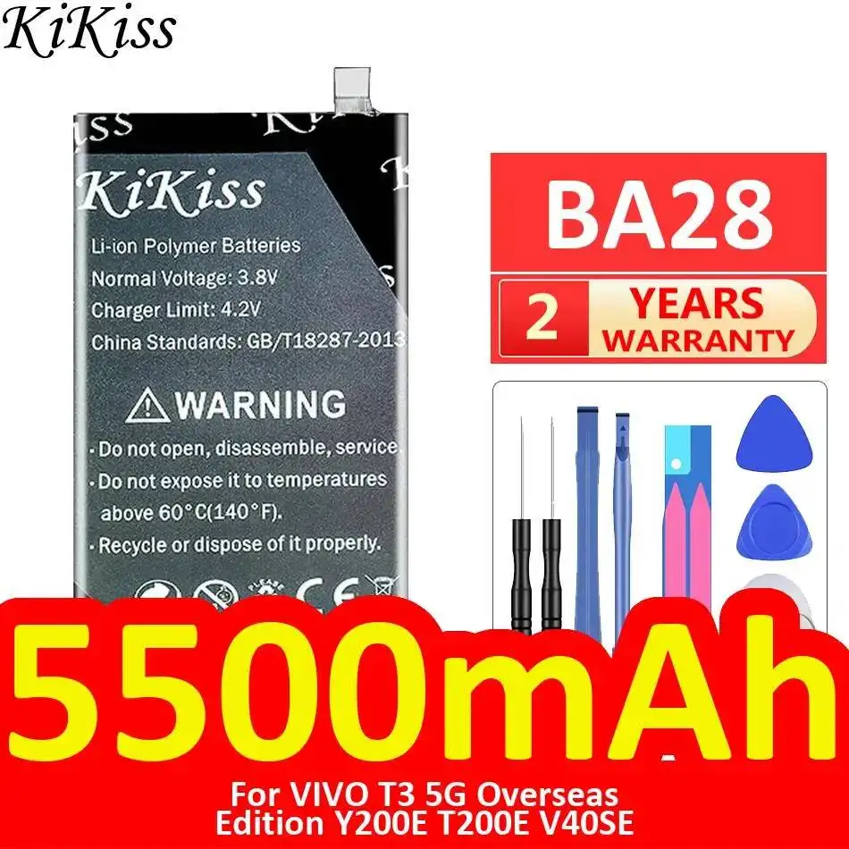 Mobile Phone Battery BA28 5500Mah For Vivo T3 5G Overseas Edition Y200E T200E V40SE
Mobile Phone Battery BA28 5500Mah For Vivo T3 5G Overseas Edition Y200E T200E V40SE