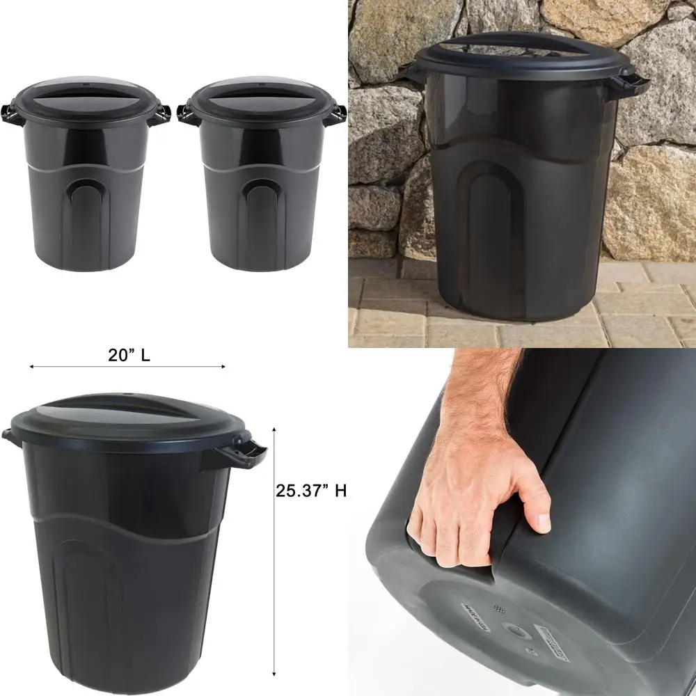 united solution 20 gallon round waste container, black, easy to carry garbage can with sturdy construction, pass-through handles
united solution 20 gallon round waste container, black, easy to carry garbage can with sturdy construction, pass-through handles