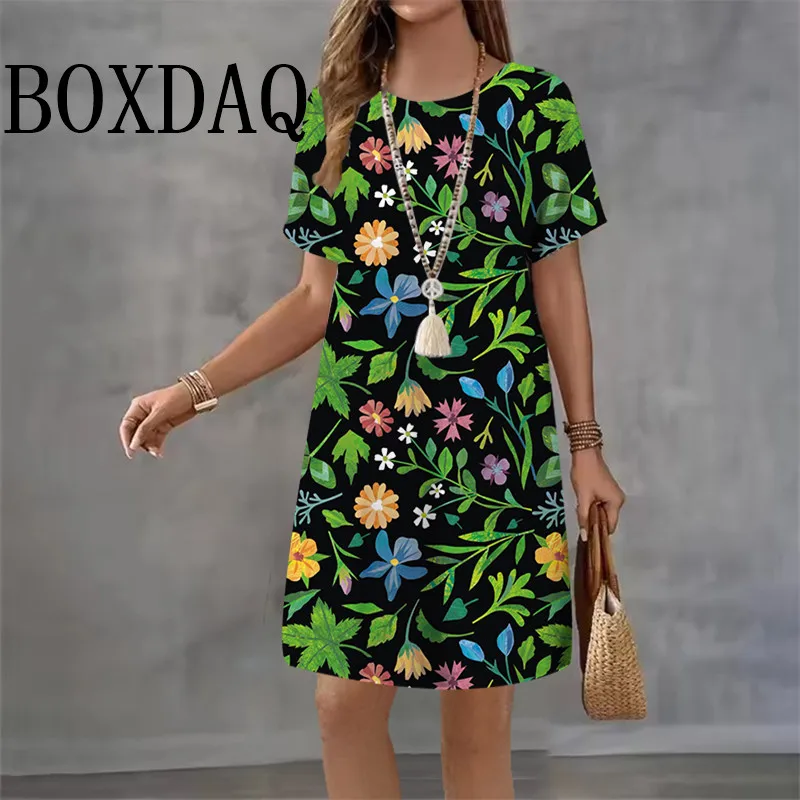 Colorful Women Sweet Floral Dress Summer Flower 3D Print Dress Casual O-Neck Short Sleeve Women Loose Sundress Fashion Clothing
Colorful Women Sweet Floral Dress Summer Flower 3D Print Dress Casual O-Neck Short Sleeve Women Loose Sundress Fashion Clothing