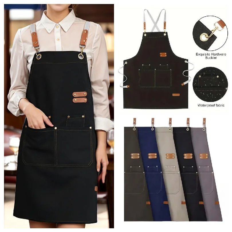 Chef's apron for hotel cooking restaurant waiter; ladies' restaurant coffee shop baking shop manicure shop work apron uniform fo
Chef's apron for hotel cooking restaurant waiter; ladies' restaurant coffee shop baking shop manicure shop work apron uniform fo