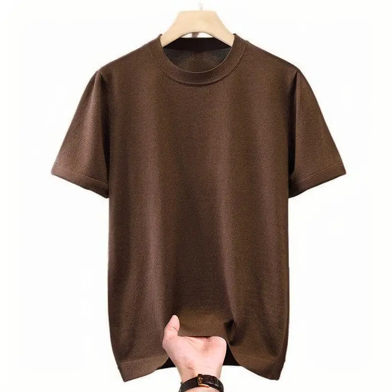 NF&ZG Solid color knitted short-sleeved men's round neck T-shirt summer thin ice silk top simple and versatile
NF&ZG Solid color knitted short-sleeved men's round neck T-shirt summer thin ice silk top simple and versatile