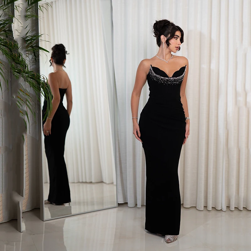 Thinyfull Black Mermaid Prom Evening Dresses Saudi Arabia Sweetheart Beadings Party Dress 2026 Cocktail Prom Gown Customized
Thinyfull Black Mermaid Prom Evening Dresses Saudi Arabia Sweetheart Beadings Party Dress 2026 Cocktail Prom Gown Customized