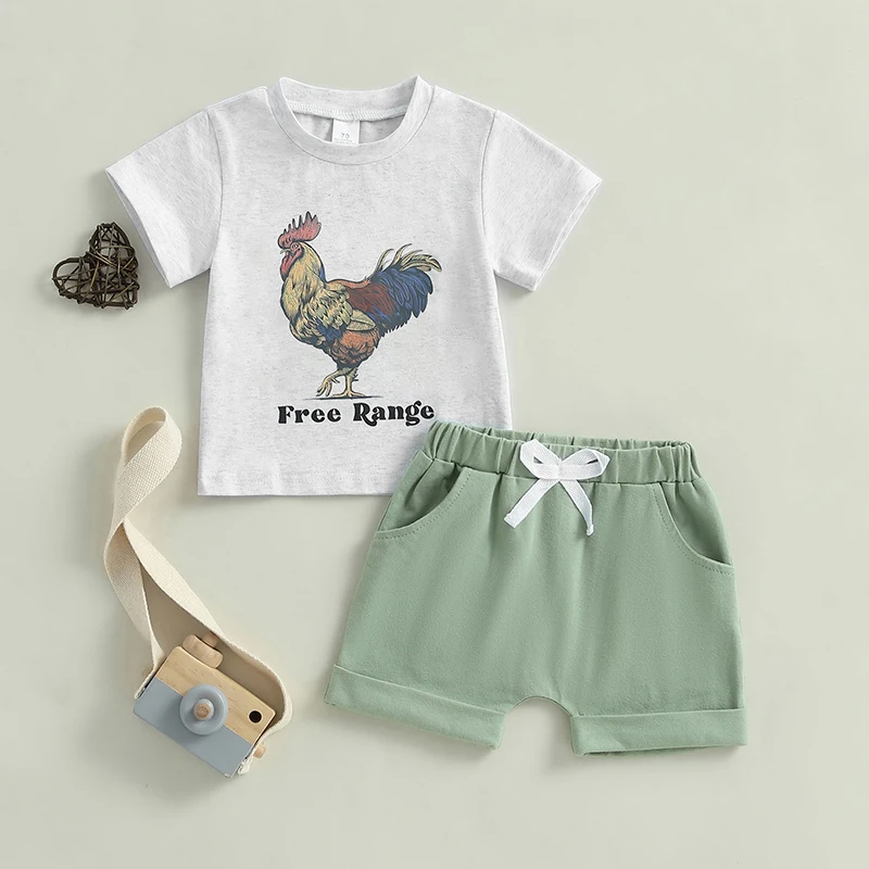 Infant Short Sleeve Rooster Print T-Shirt Shorts Set 2Pcs Baby Boy Summer Outfits Clothes
Infant Short Sleeve Rooster Print T-Shirt Shorts Set 2Pcs Baby Boy Summer Outfits Clothes