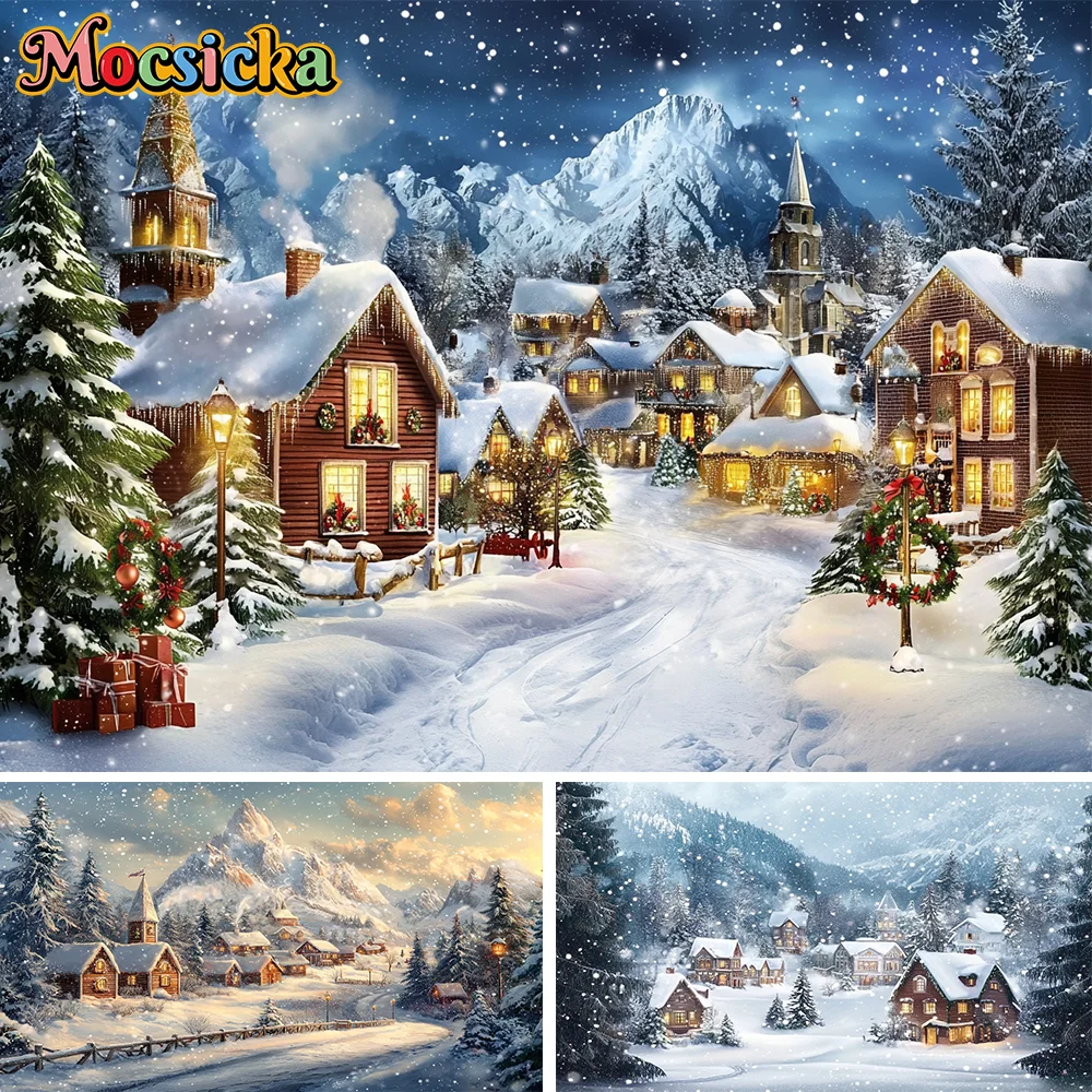 Mocsicka Winter Christmas Village Backdrop Home Decoration Photography Studio Background New Year Snow Town Mountain Back Drop
Mocsicka Winter Christmas Village Backdrop Home Decoration Photography Studio Background New Year Snow Town Mountain Back Drop 
