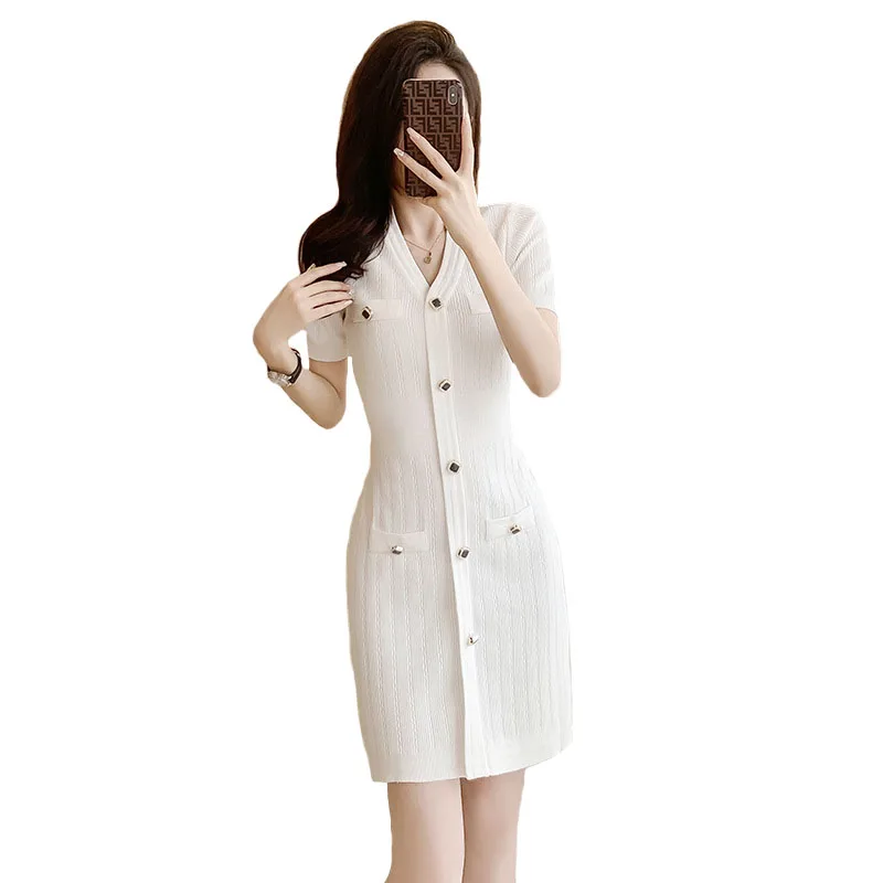 Summer V Neck Single Breasted Knitting Mini Dresses for Women 2024 Fashion Short Sleeve Mini Party Dress Vestidos Female
Summer V Neck Single Breasted Knitting Mini Dresses for Women 2024 Fashion Short Sleeve Mini Party Dress Vestidos Female