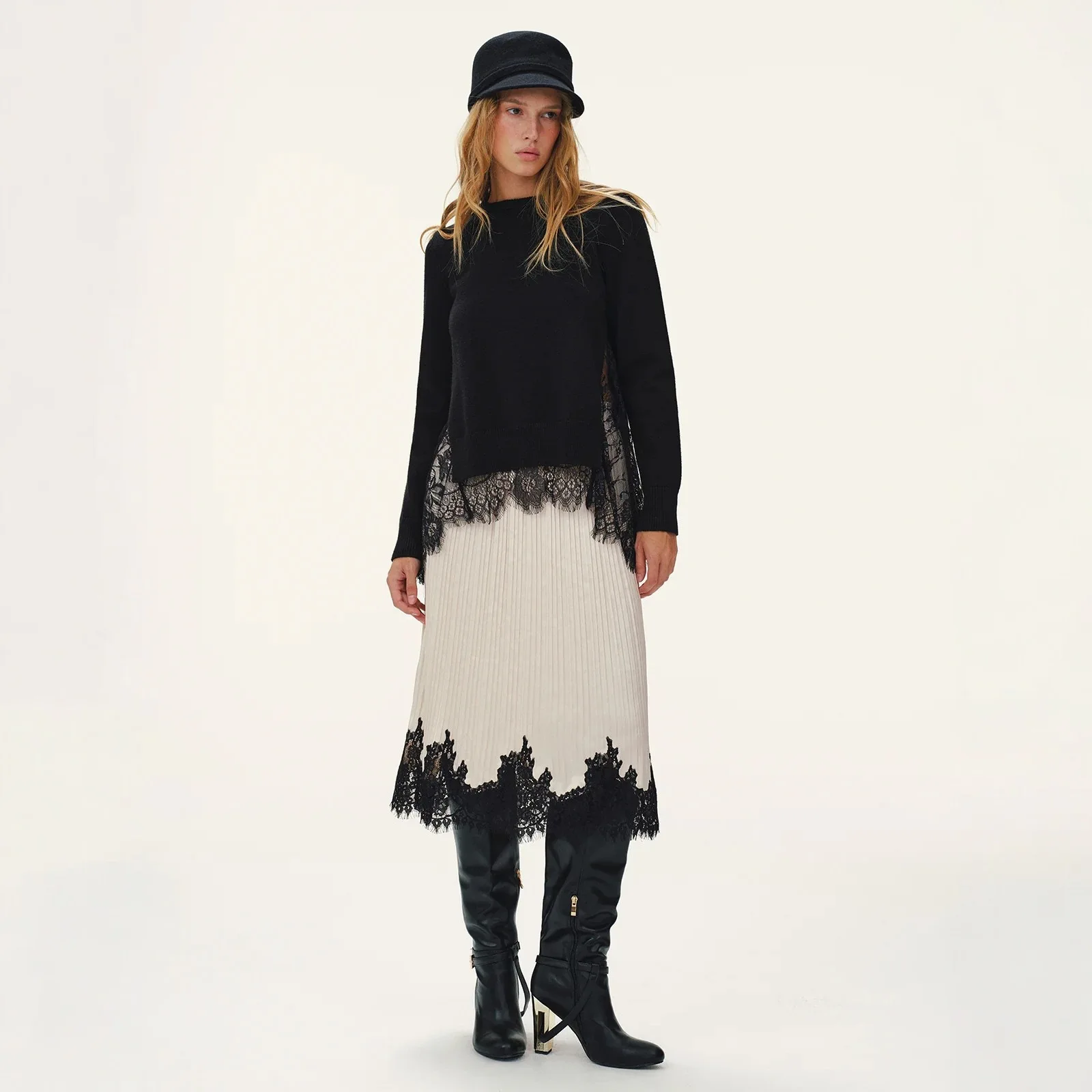 Lace Trim Pleated Midi Skirt A Line High Waist Slim Skirts Spring Summer
Lace Trim Pleated Midi Skirt A Line High Waist Slim Skirts Spring Summer