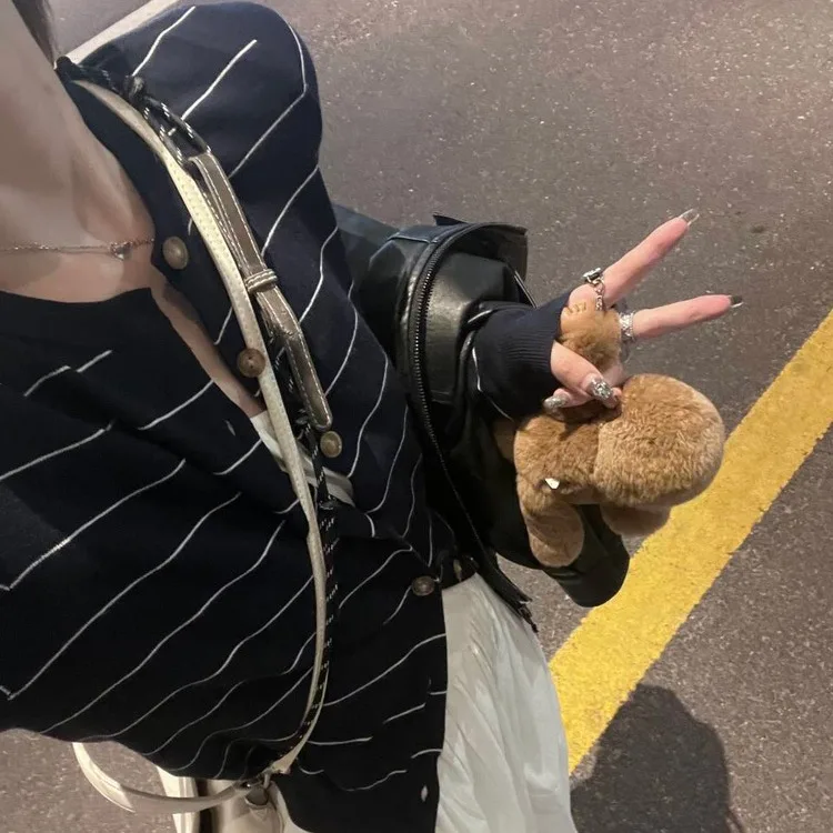 Cardigans Y2K Emo Sweaters Womens Spring Button-Up Exquisite Slim-Fitting Boho Crocheted Ruffle Solid Comfortable Rib-Knit Daily