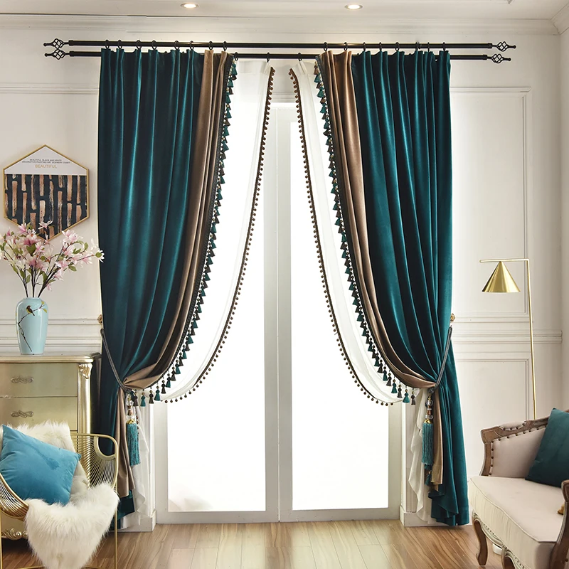 Custom American velvet peacock green blue cloth blackout curtain drape C1199
Custom American velvet peacock green blue cloth blackout curtain drape C1199