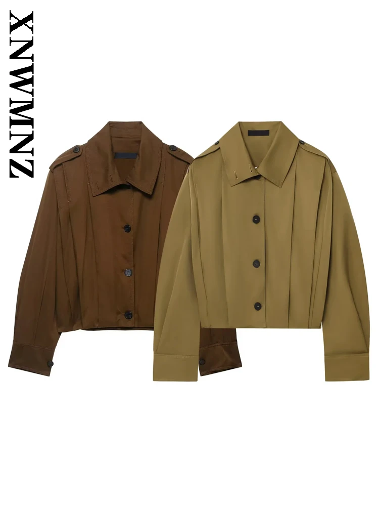 XNWMNZ 2025 осенняя новая женская одежда, винтажная верхняя одежда с отложным воротником для поездок на работу, повседневное простое женское модное пальто с длинными рукавами 
XNWMNZ 2025 осенняя новая женская одежда, винтажная верхняя одежда с отложным воротником для поездок на работу, повседневное простое женское модное пальто с длинными рукавами