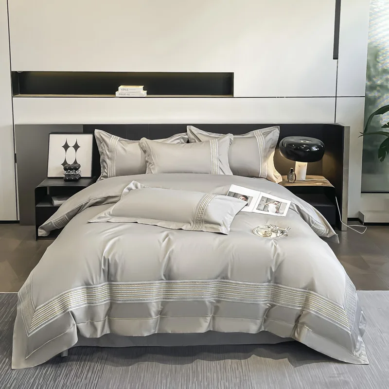 2025 Custom Christmas High Quality New Light Luxury Embroidery Washed Cotton Silk Embroidery Four Pieces Bedding Set
2025 Custom Christmas High Quality New Light Luxury Embroidery Washed Cotton Silk Embroidery Four Pieces Bedding Set