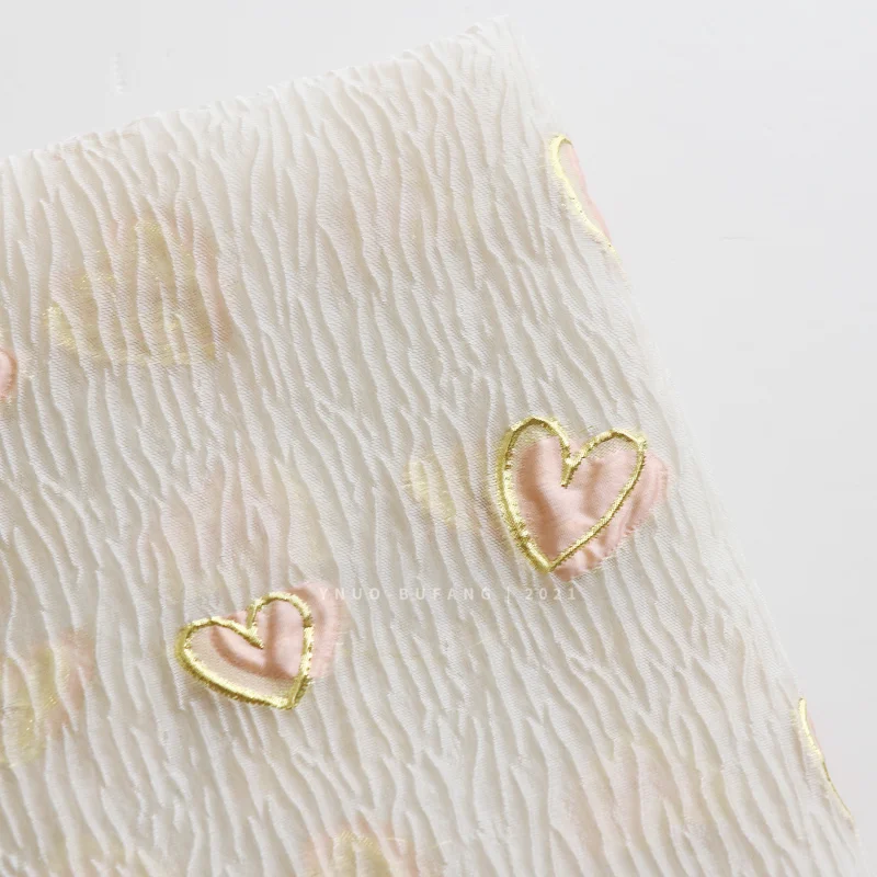 Stylish heart-shaped polyester bubble pleated crepe women's jacquard fabric for girls' puffy skirt diy fabric
Stylish heart-shaped polyester bubble pleated crepe women's jacquard fabric for girls' puffy skirt diy fabric
