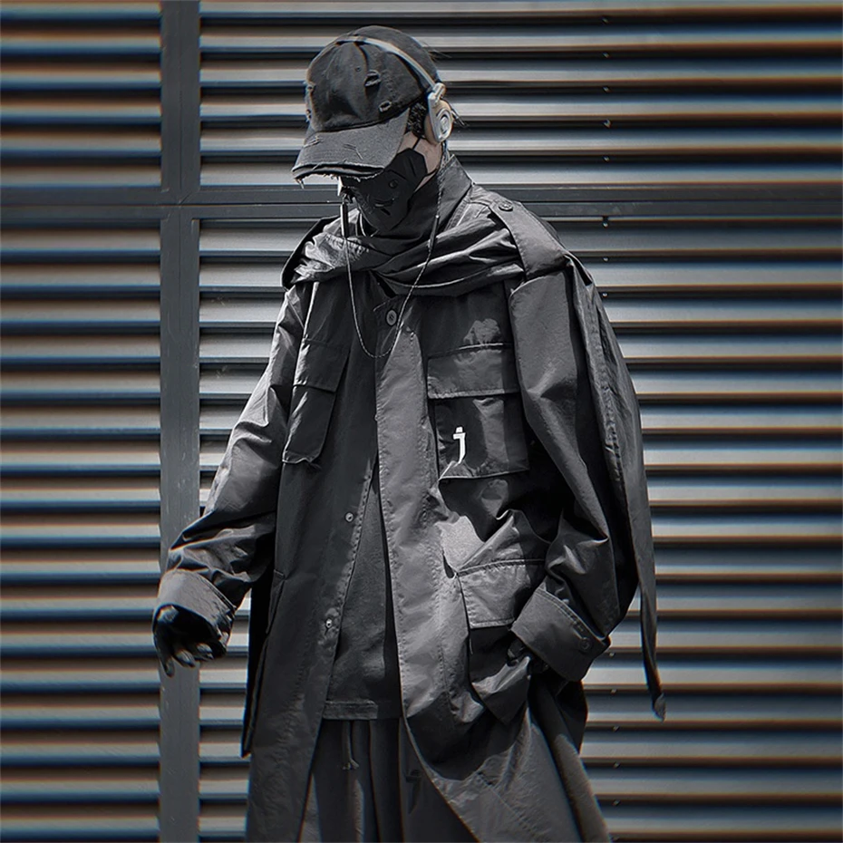 Men Tactical Trench Jacket 2025 Spring Long Coats Windbreaker Mens Loose Punk Functional Long Jackets Techwear Men Clothing
Men Tactical Trench Jacket 2025 Spring Long Coats Windbreaker Mens Loose Punk Functional Long Jackets Techwear Men Clothing